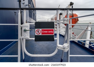 Larne, United Kingdom - May 5 2022;  P And O Ferry Crew Only Access Gate