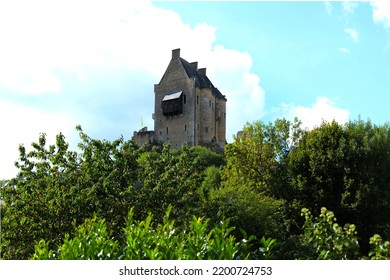 Larochette Castle In Luxembourg On A Partly Cloudy Day. 