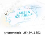 Larsen Ice Shelf. Antarctica on a map