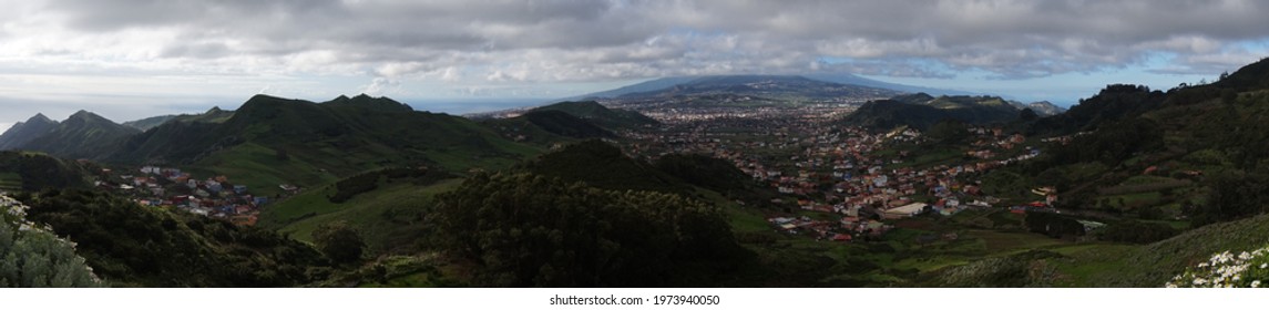 Las Mercedes, Tenerife Spain. 05-02-2017. Panorama Of The North Side Of The Island, Towards San Cristóbal De La Laguna.