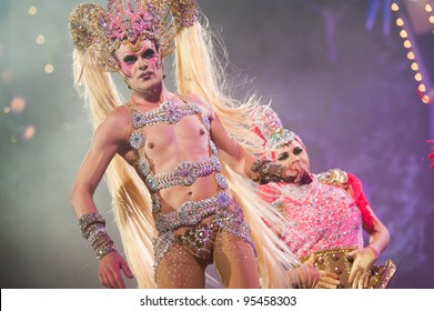 LAS PALMAS ,SPAIN - FEBRUARY 17: Antonio Ceballos Ortega, from Canary Islands, perform as Drag Kuki onstage during The Carnival's Drag Queen Gala on February 17, 2012 in Las Palmas, Spain