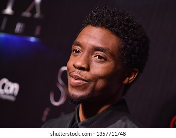 LAS VEGAS - APR 02:  Chadwick Boseman arrives for the CinemaCon 2019 - STXfilms presentation "The State of the Industry: Past, Present and Future' on April 02, 2019 in Las Vegas, NV                