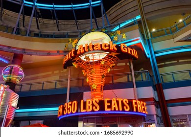 Las Vegas, APR 29, 2017 - Exterior View Of The Special Heart Attack Grill Resturant