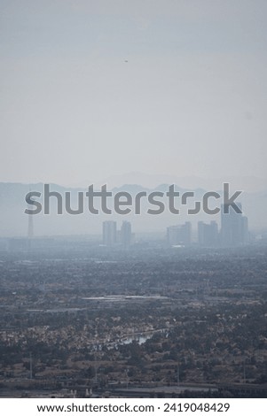 Las Vegas city skyline mountain view from lone mountain