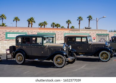 Las Vegas, FEB 14: St. Antique Car Display Near The Mob Museum On FEB 14, 2020 At Las Vegas, Nevada