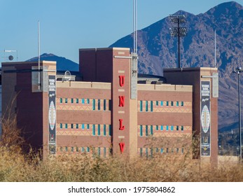 Las Vegas, FEB 26, 2021 - Sunny View Of The Sam Boyd Stadium Near The Wetlands Park