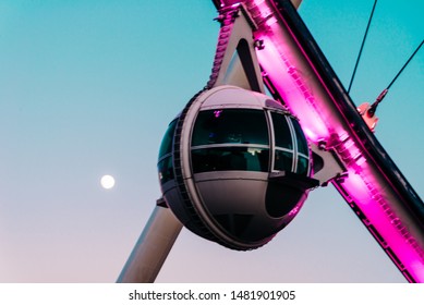 Las Vegas Ferris Wheel With Moon