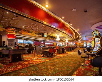 Las Vegas, JAN 12, 2021 - Interior View Of The Plaza Hotel And Casino