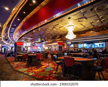 Las Vegas, JAN 12, 2021 - Interior View Of The Plaza Hotel And Casino