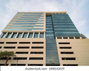 Las Vegas, JAN 12, 2021 - Afternoon Cloudy View Of The Southern Nevada Water Authority