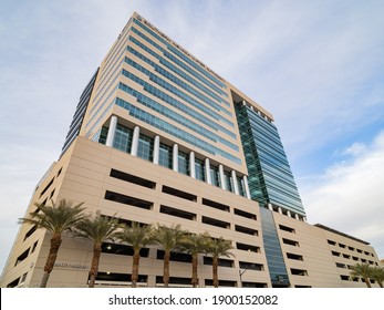 Las Vegas, JAN 12, 2021 - Afternoon Cloudy View Of The Southern Nevada Water Authority