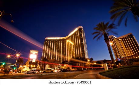 LAS VEGAS - JULY 13: Night view of Mandalay Bay Hotel and Casino on the Las Vegas Strip, Nevada July 13, 2011 More than 37.5 million people visit Las Vegas every year.