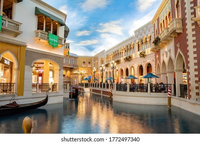 Las Vegas, JUN 30, 2020 -Interior View Of A The Grand Canal Shoppes