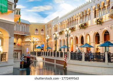 Las Vegas, JUN 30, 2020 -Interior View Of A The Grand Canal Shoppes