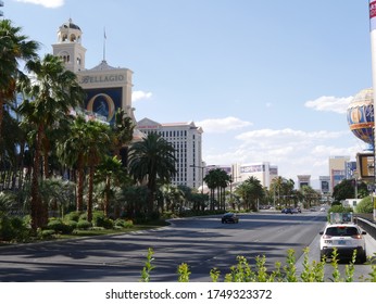 LAS VEGAS - June 4, 2020: An Empty Las Vegas Strip On June 4, The First Day Gaming Re-opens In The State Of Nevada.