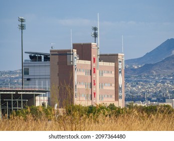 Las Vegas, MAR 25 2021 - Afternoon Sunny View Of The Sam Boyd Stadium From Clark County Wetlands Park