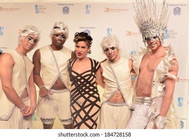 LAS VEGAS - MARCH 21:  A Cirque Du Soleil Performers Arrives At Cirque Du Soleil's Annual 'One Night For One Drop' At The Mandalay Bay Resort And Casino On March 21, 2014 In Las Vegas, Nevada