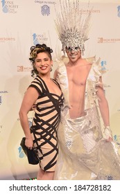 LAS VEGAS - MARCH 21:  A Cirque Du Soleil Performers Arrives At Cirque Du Soleil's Annual 'One Night For One Drop' At The Mandalay Bay Resort And Casino On March 21, 2014 In Las Vegas, Nevada