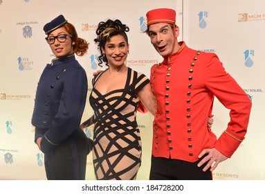 LAS VEGAS - MARCH 21:  A Cirque Du Soleil Performers Arrives At Cirque Du Soleil's Annual 'One Night For One Drop' At The Mandalay Bay Resort And Casino On March 21, 2014 In Las Vegas, Nevada