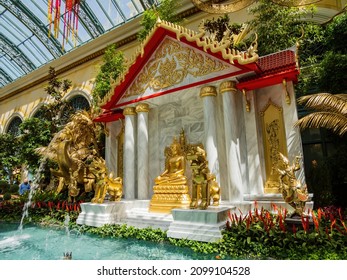 Las Vegas, MAY 12 2021 - Daytime View Of The Spring Theme Of Bellagio Conservatory And Botanical Gardens