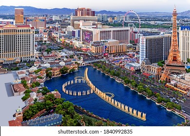 Las Vegas Nevada 2018 08 15 panoramic sunset view of the Las Vegas Strip