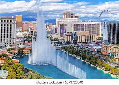 Las Vegas Nevada 2018-03-13: a panoramic aerial view of the Las Vegas Strip.