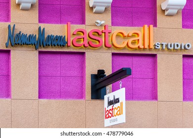 LAS VEGAS, NEVADA - August 22nd, 2016: Neiman Marcus Last Call Logo On Store Front Sign.