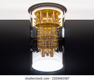 LAS VEGAS, NEVADA - JANUARY 7, 2020: IBM Q System One Quantum Computer At The Consumer Electronic Show CES 2020