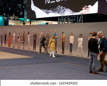 LAS VEGAS, NEVADA - January 8, 2020: People Walking In Front Of A Mural Illustrating Diversity And Inclusion At The Annual Consumer Electronics Show