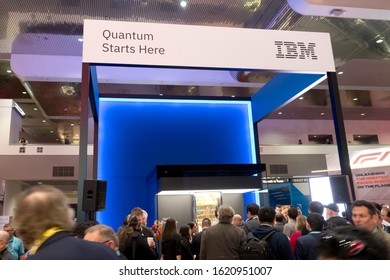 LAS VEGAS, NEVADA - JANUARY 9, 2020: IBM Q System One Quantum Computer At The Consumer Electronic Show CES 2020