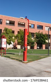 Las Vegas, Nevada - July 4 2020: On Campus Police Call Box