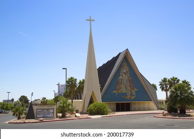 LAS VEGAS, NEVADA - MAY 12  Guardian Angel Cathedral on May 12, 2014 in Las Vegas. The architect for the modernist basilica-style church was Los Angeles architect Paul Revere Williams