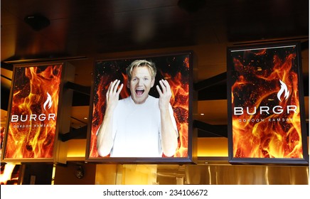 LAS VEGAS, NEVADA - SEPTEMBER 25: Entrance To Gordon Ramsay BurGR Restaurant At  Planet Hollywood Resort And Casino In Las Vegas On September 25, 2014