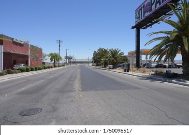 Las Vegas, Nevada / United States - May 27, 2020: This Road On The Las Vegas Strip Is Commonly Empty Even Before The Shut Down. 