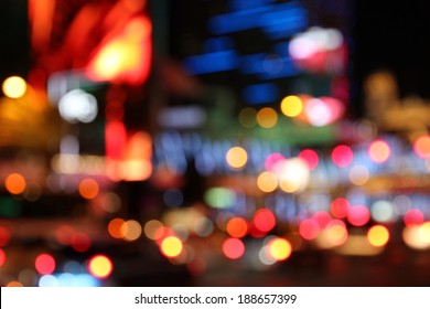 Las Vegas, Nevada, United States. Defocused City Lights - Colorful Night View.