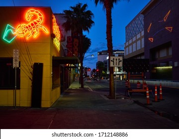 LAS VEGAS, Nevada / USA  - April 17, 2020: The City Of Las Vegas Is Empty During The COVID-19 Pandemic.  All The Casinos, Restaurants, And Bars Are Closed On The Famous Las Vegas Strip.