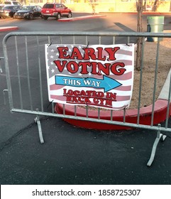 Las Vegas - Nevada / USA August 1 2020: 2020 Election Trump Biden Early Voting This Way Sign.