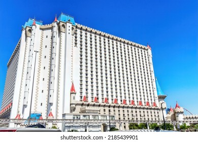 Las Vegas, Nevada, USA - August 01, 2022:The Excalibur Hotel And Casino Is Medieval Themed Resort In Vegas With More Than 3,900 Rooms