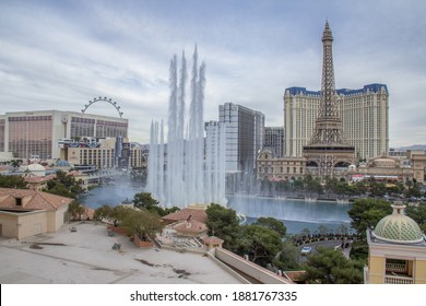 LAS VEGAS, NEVADA, USA - DECEMBER 24, 2020: Las Vegas Skyline During The Day