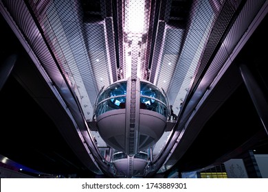 LAS VEGAS, NEVADA, USA - JANUARY 2, 2020: Aerial Panoramic View Of Las Vegas Strip From High Roller. Las Vegas Known For Gambling, Shopping, Fine Dining, Entertainment, Nightlife.