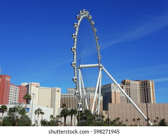 Las Vegas, Nevada, USA - March. 09, 2017. The High Roller Ferris Wheel In Las Vegas
