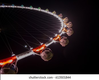 Las Vegas, Nevada, USA - March. 08, 2017. Night Picture Of The High Roller Ferris Wheel.