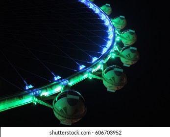 Las Vegas, Nevada, USA -  Night Picture Of The High Roller Ferris Wheel