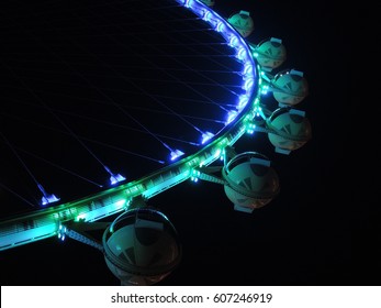 Las Vegas, Nevada, USA -  Night Picture Of The High Roller Ferris Wheel