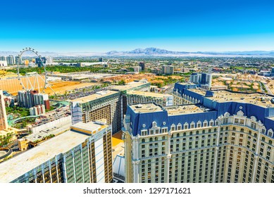 Las Vegas, Nevada, USA - September 17, 2018: Main Street Of Las Vegas Is The Strip. View From Above.