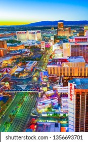 Las Vegas, Nevada, USA - September 17, 2018: Main street of Las Vegas-is the Strip in evening time. 