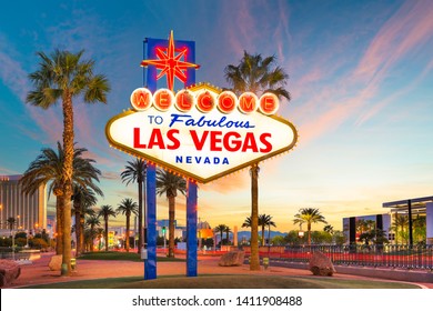 Las Vegas, Nevada, USA at the Welcome to Las Vegas Sign in the morning. - Shutterstock ID 1411908488