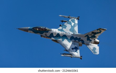 Las Vegas, NevadaUSA-February 10 2022; Fighter Jets Flying In Clear Skies For Red Flag Exercise