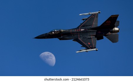 Las Vegas, NevadaUSA-February 10 2022; Fighter Jets Flying In Clear Skies For Red Flag Exercise