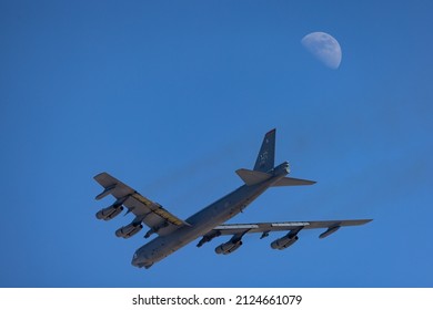 Las Vegas, NevadaUSA-February 10 2022; Fighter Jets Flying In Clear Skies For Red Flag Exercise